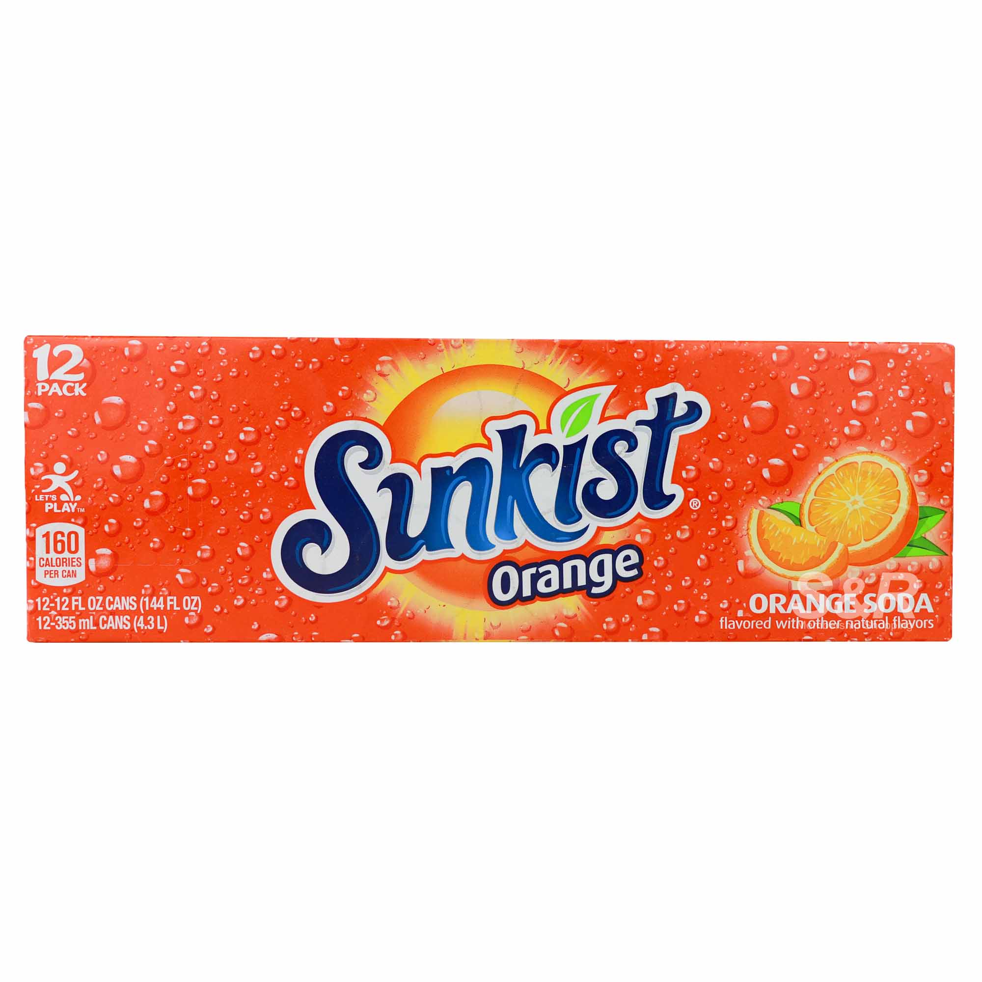 Sunkist Orange Soda 12 cans